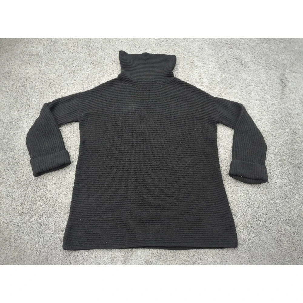 Pilcro Sweater‎ Womens M Black Turtleneck Long Sleeve Oversized Ribbed Knit